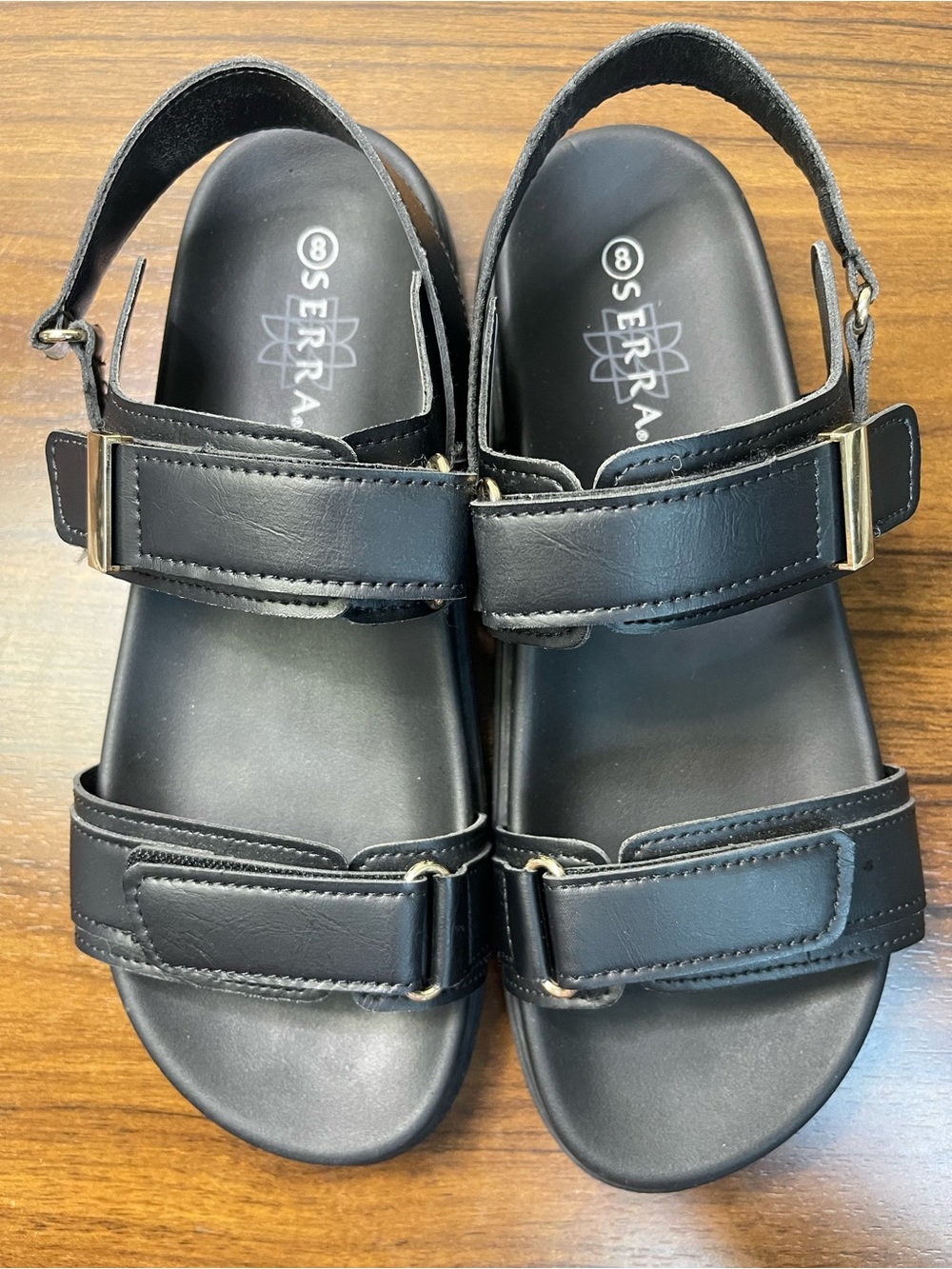 Serra Women’s Black Sandals Adjustable Straps Size 8 - Picture 2 of 8